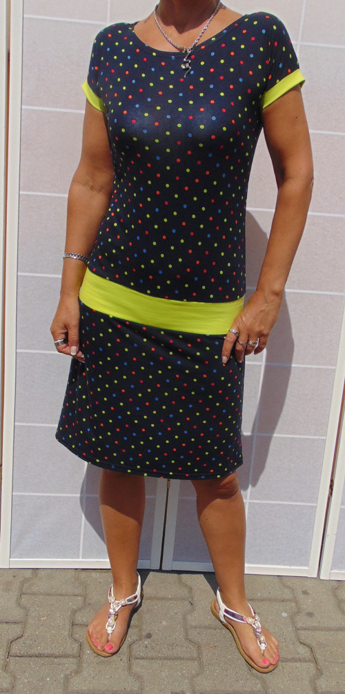Šaty barevné puntíky S - XXXL