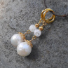 Mořské perly a křišťál - pozlacené náušnice