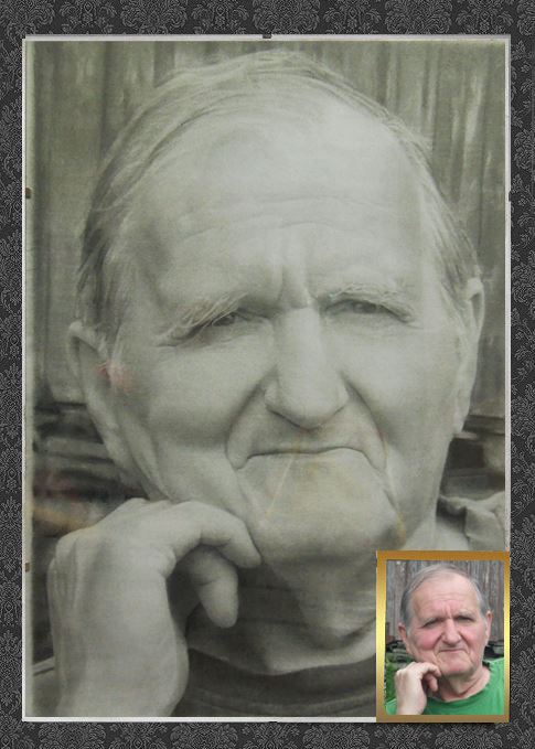portrét z fotky:dědeček obraz A3,kreslený uměleckou tužkou na profesionálním papíře-vložen zdarma pod skleněný rám