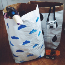 Paper storage bag - mráčky modré