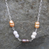 Mořské barokní perly na ocelovém řetízku, elegantní náhrdelník