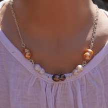 Mořské barokní perly na ocelovém řetízku, elegantní náhrdelník