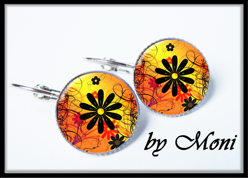 Květiny v trávě -oranžové sada