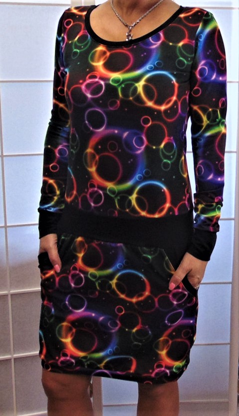 Šaty barevná kola S - XXXL