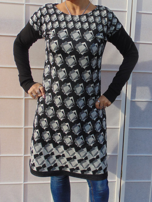 Tunika černobílé kostky, velikost M a XL - SLEVA 50%