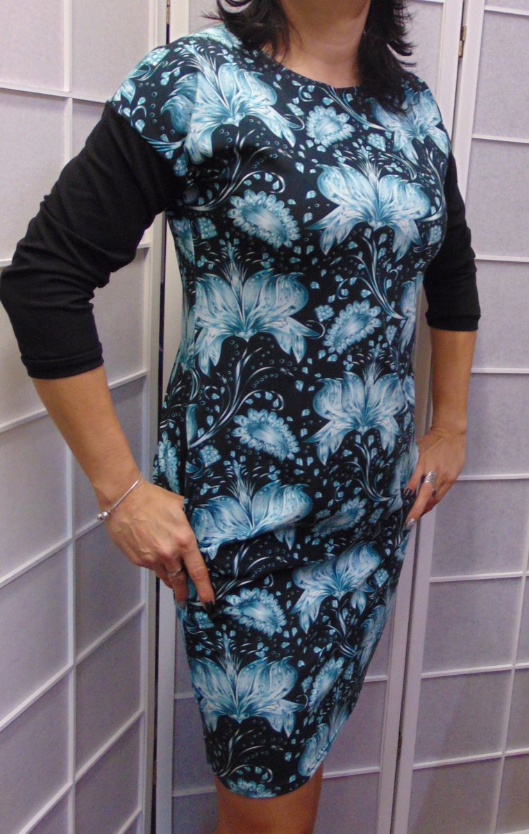 Šaty s kapsami velký květ S - XXXL 