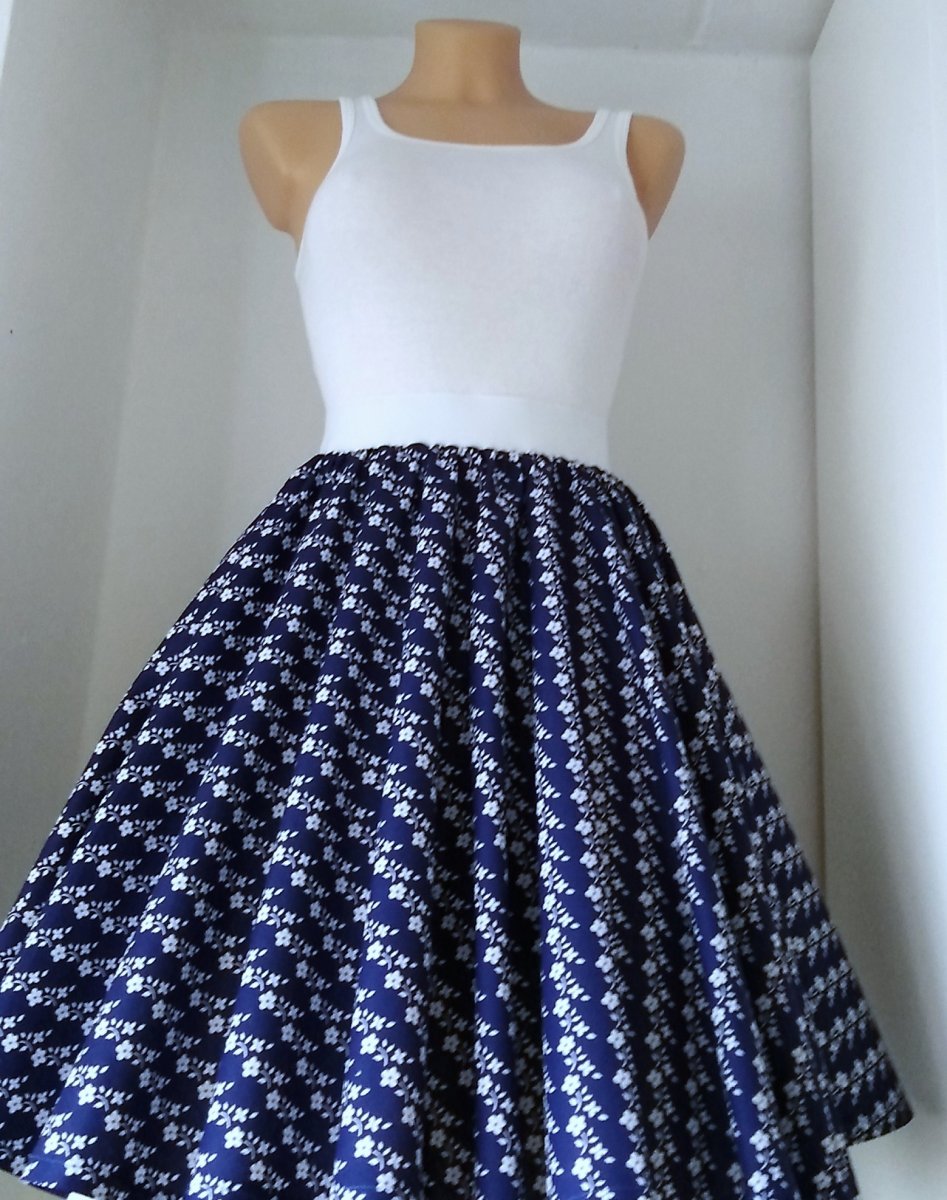 Sukně modrotisk pruhstok