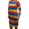 Šaty s kapsami - barevné pruhy S - XXXL