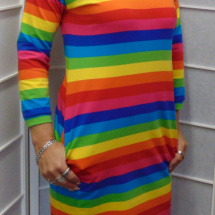 Šaty s kapsami barevné pruhy S - XXXL