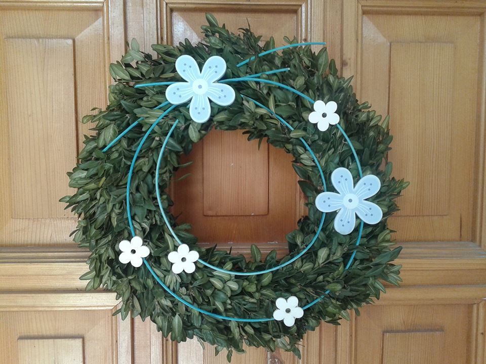 Věnec na dveře z buxusu