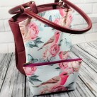 Kabelka celokoženková s ptáčkem