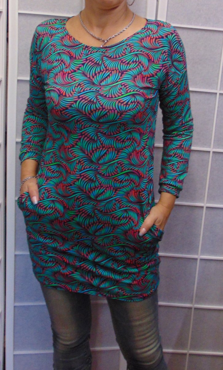 Tunika s kapsami - duhový vír (bavlna)