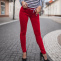 Dámské prodloužené kalhoty červené Long size