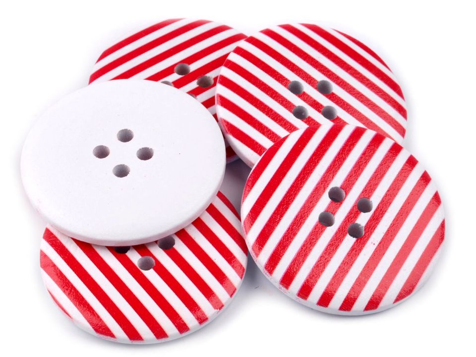 Knoflík dřevěný proužek - 2 kusy