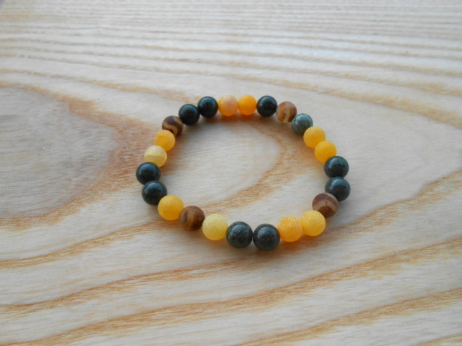 Náramek - achát, serpentin (360/19)