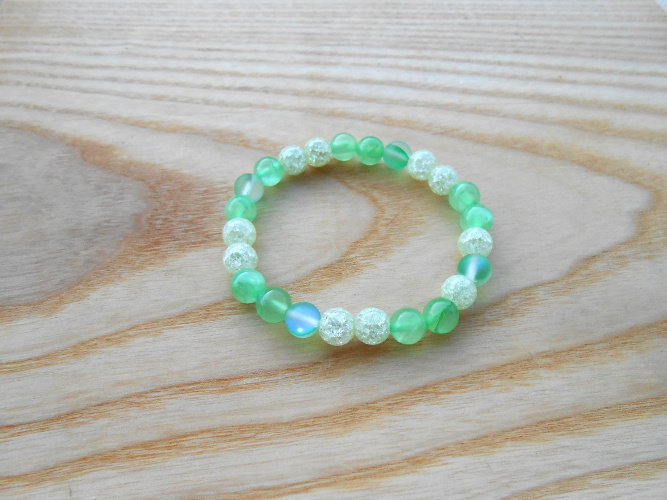 Náramek - jadeit, křišťál, opalit (362/19)