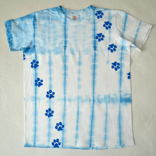 Bílo-modré dětské tričko se stopami (12-13 let) 11119898
