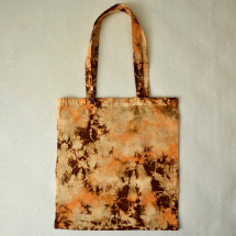 Plátěná oranžovo-hnědá batikovaná taška 11122530