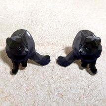 Dvě kočky na procházce - autorské puzetové náušnice