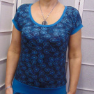 Tričko - chmýří na modré (bavlna)