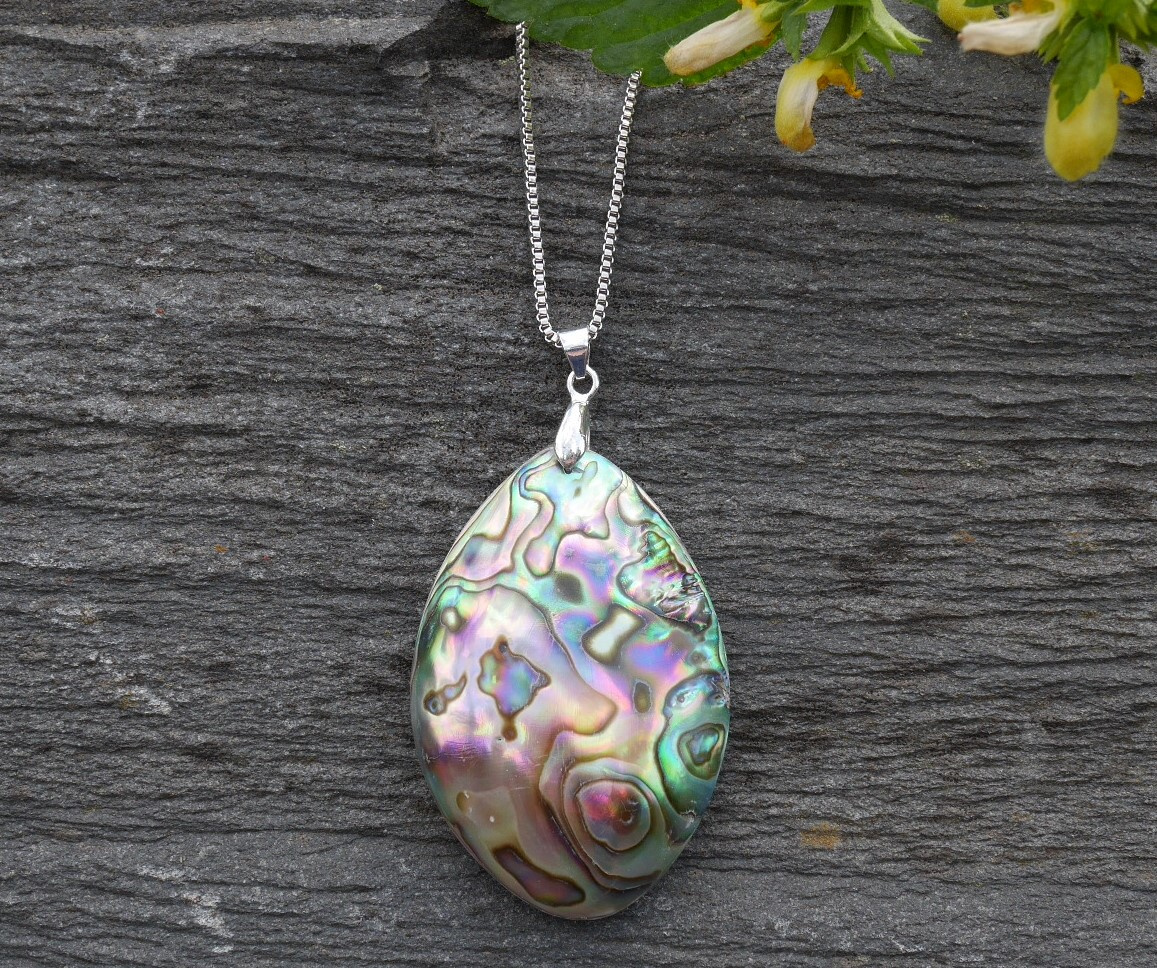 Mega přívěsek z ABALONE perletě na řetízku