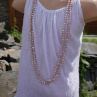ŘÍČNÍ fialkové PERLY, uzlíkovaný náhrdelník dlouhý 183 cm