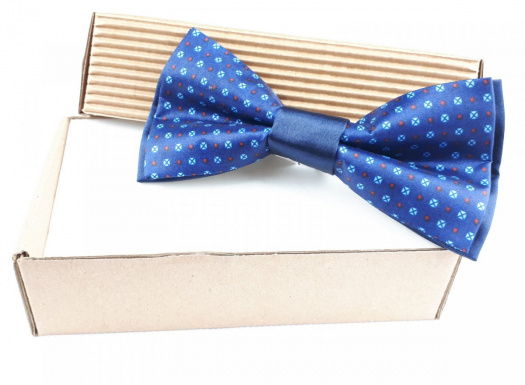 Elegantní Lesklý Pánský Saténový Motýlek modrý