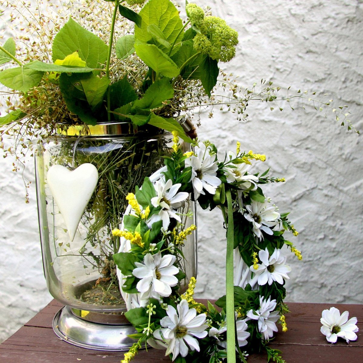 Slečna Daisy_věnec na dveře plný kopretin