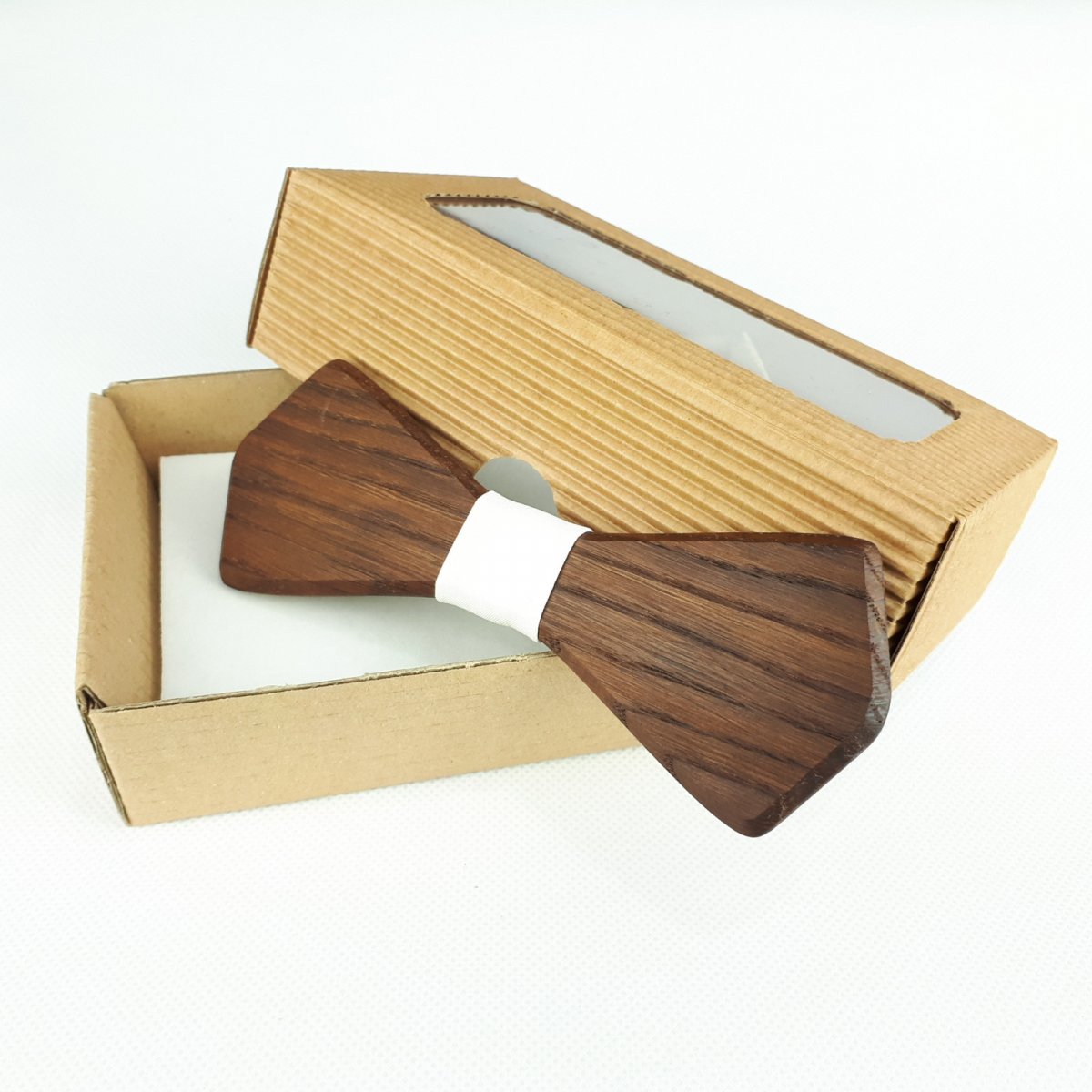 Dřevěný motýlek dub - bílý