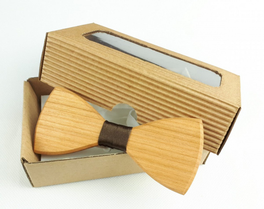 Dřevěný motýlek dub - hnědý