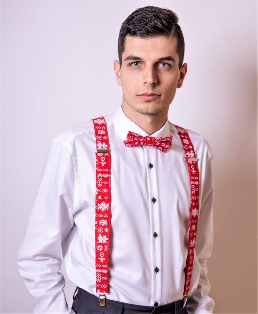 Set Folklórní Motýlek a Šle - červený