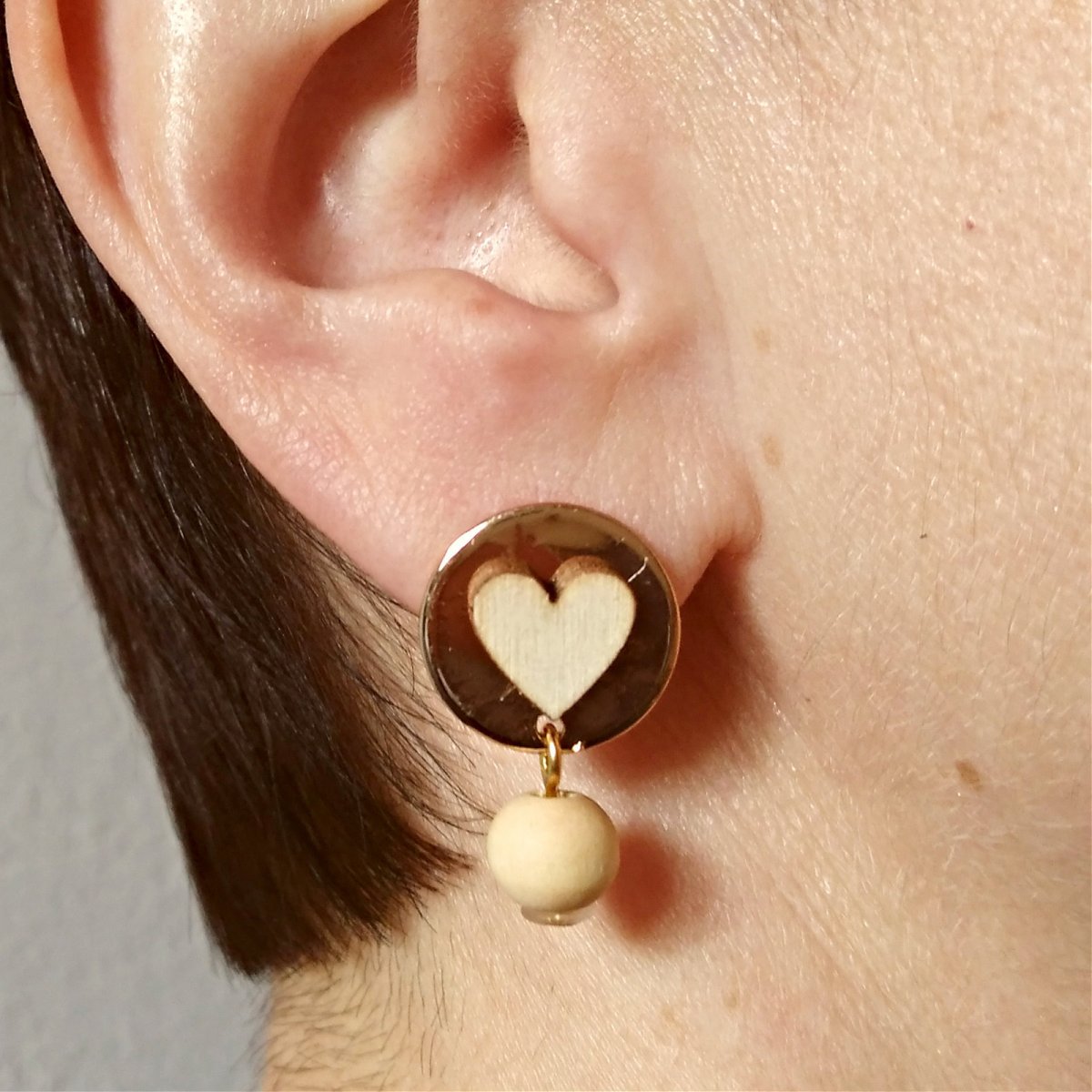 Zlatavá srdíčka–náušnice