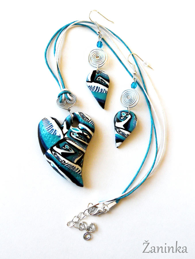 Srdíčko tyrkysové s náušnicemi
