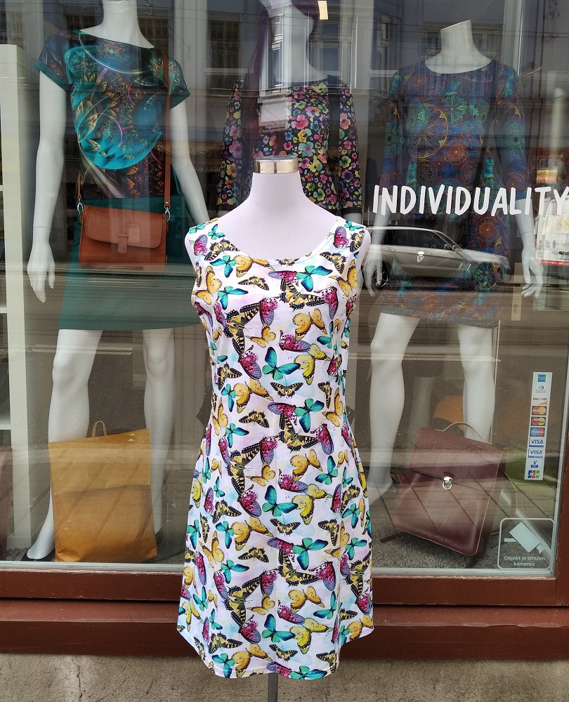 Šaty tílkové - motýlci, velikost L