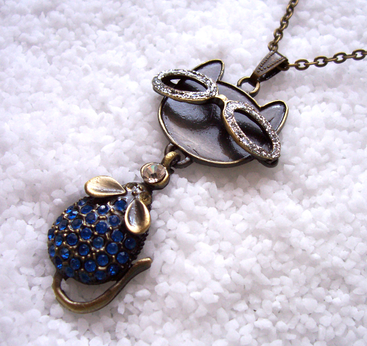 Náhrdelník - kočka s myší