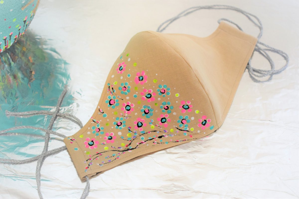 Rouška ručně malovaná 0056