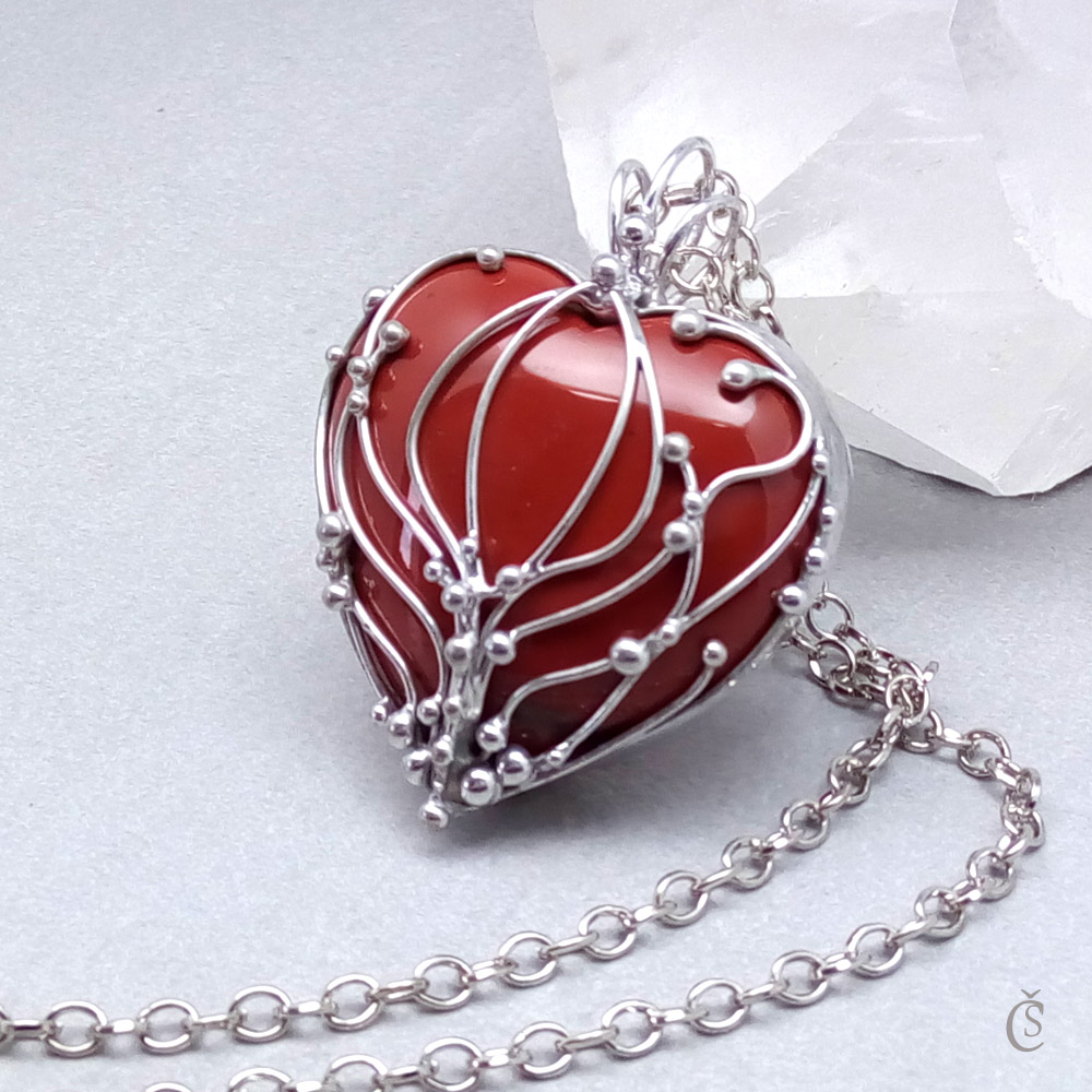 Srdce s tulipánem - Jaspis