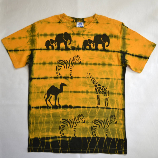 Žlutooranžové dětské triko s afr.zvířaty 12-14 let 11555468