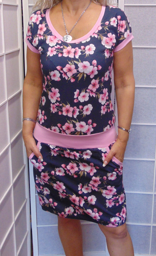 Šaty třešňový květ XS - XXXL