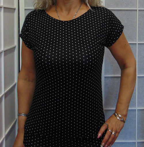 Tričko puntíky na černé XS - XXXL