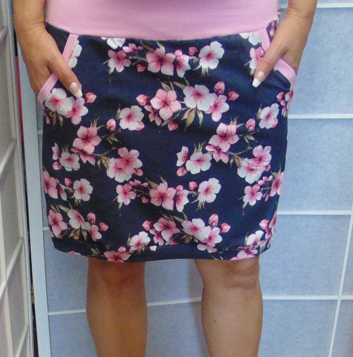 Sukně - třešňový květ S - XXL