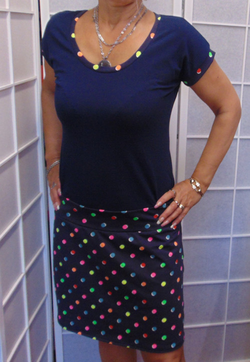 Šaty barevné puntíky XS - XXXL