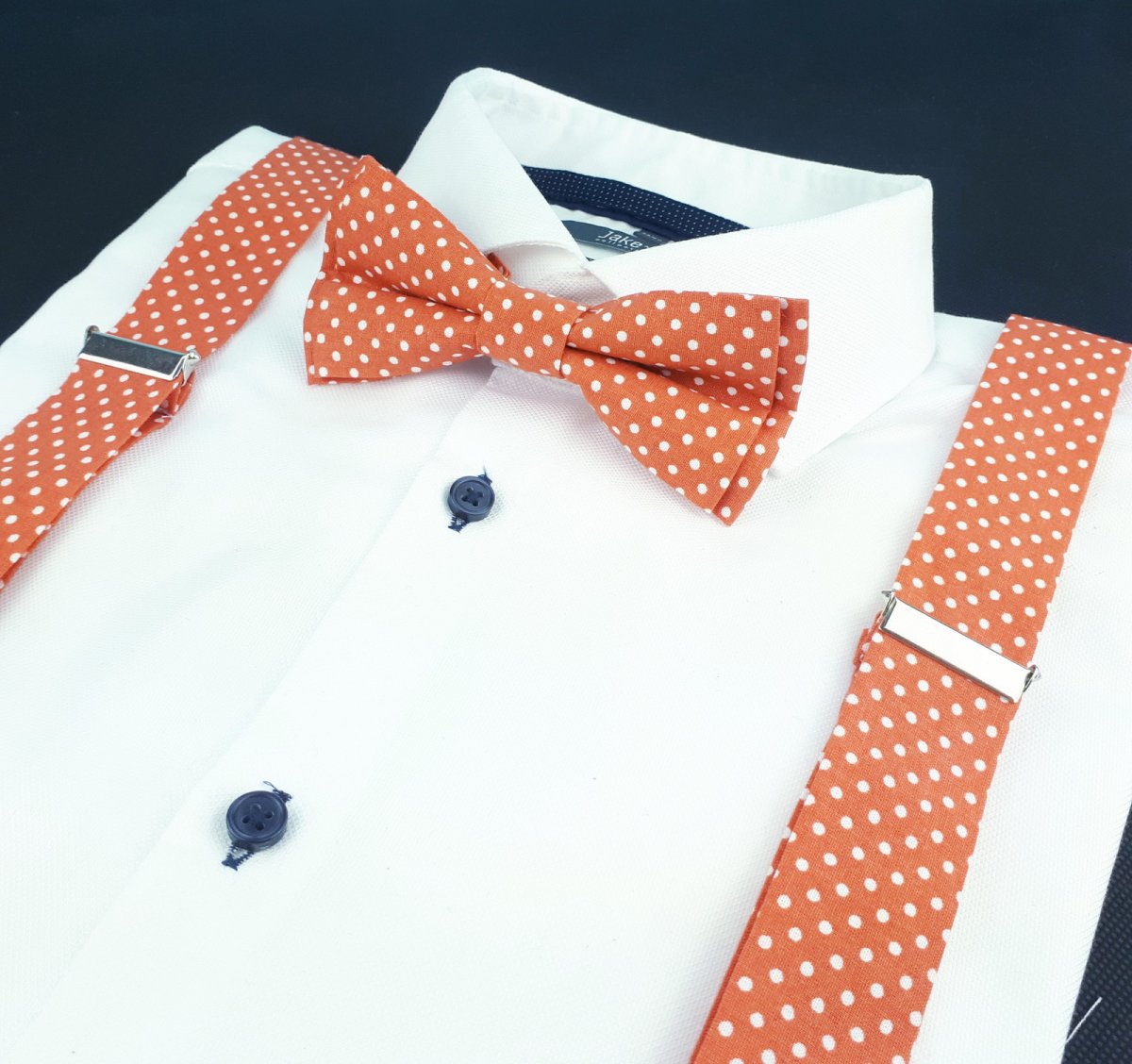 Oranžový Set Motýlek a Šle