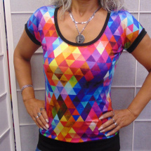 Tričko - barevné trojúhelníky (bavlna)