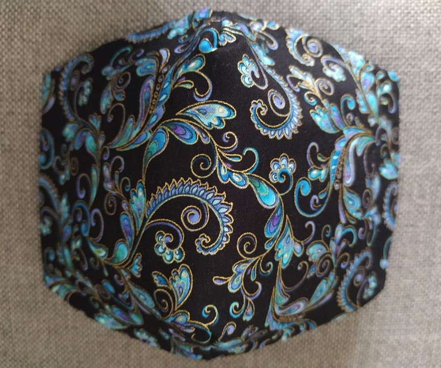 Rouška Designová  Modrý zlatotisk I.