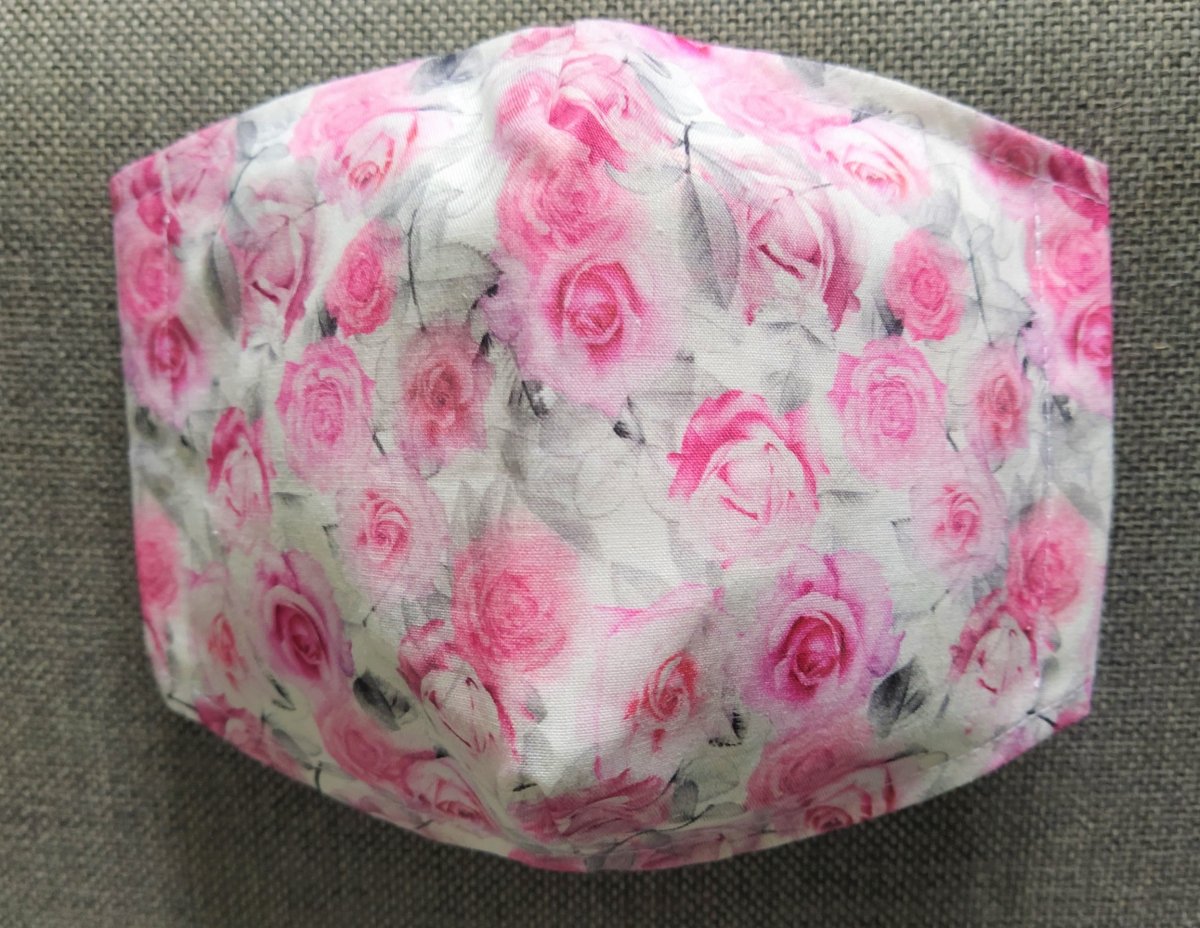 Rouška Designová Romantické růžičky