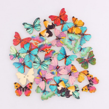 Knoflíky - dřevo - motýlci sada 10 ks