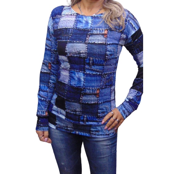 Mikina - jeans, velikost XXL - SLEVA 50%