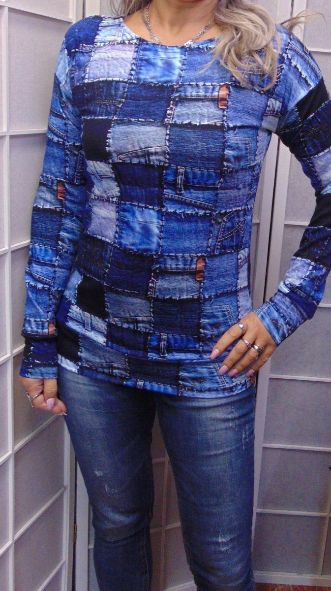 Mikina - jeans M - XXL