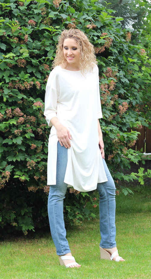 Dlouhé maxitriko s rozparky - více barev